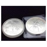2- Silver rounds 999 pure silver 1oz each