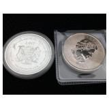 2- Silver rounds 999 pure silver 1oz each