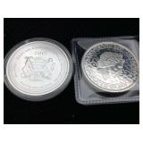 2- Silver rounds 999 pure silver 1oz each