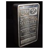 100 oz Silver bar 999 Johnson Matthey