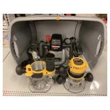 Craftsman and DeWalt Routers with attachment -