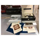 Assorted Jewelry, Plates and Jewelry Box