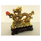 Lucky Dragon Sculpture. Resin 18x8x17.5