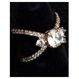 18K Gold ring CZ 6.5g sz 6