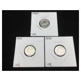 3 Silver dimes