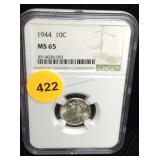 Silver dime 1944  MS65