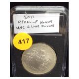 Silver metal of honor coin