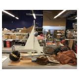 Decorative Items, Leather Jacket sz S, Wood Boat