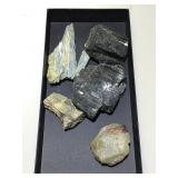Petrified wood, tourmaline stone specimens and