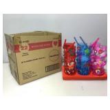 Case New Novelty flashing cups with straw