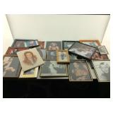 Box of Framed Facsimile Signed Celebrity Photos