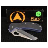 FURY knife folding in box NIB