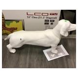 Doggequin White Dog Mannequin - Dachshund