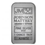 Johnson Matthey Silver bar 1 oz 999 Silver