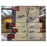 4 Boxes Crystal Darques stemware flutes. 2 sizes.