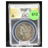 1883 Carson City Silver Morgan Anacs Graded