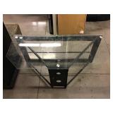 Glass Top Entertainment Stand - no Shelves - Glass Top Entertainment Stand - no Shelves -