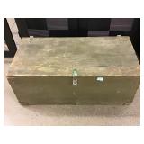 Vintage US Military Footlocker Trunk with Camping Vintage US Military Footlocker Trunk with Camping