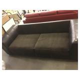 Chocolate Brown Faux Leather Sofa - just needs