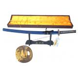 Blue Musashi Sword Razor Sharp Forged 1060 Steel Blue Musashi Sword Razor Sharp Forged 1060 Steel