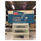 Coin tubes box and 3 drawer organizer with