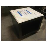 Marble Top Square Side Table with Lower Storage