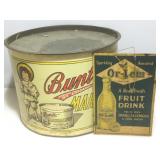 Large Vintage Bunte Brothers Marshmallows Tin and Large Vintage Bunte Brothers Marshmallows Tin and