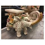 Capodimonte Porcelain Elephant Stand with Flower Capodimonte Porcelain Elephant Stand with Flower