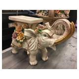 Capodimonte Porcelain Elephant Stand with Flower