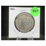 Silver Morgan Dollar In Flip