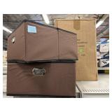 40 Nib Collapsible Storage Boxes. Fabric, Brown.