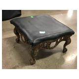 Antique Style Metal Base Small Ottoman - approx.