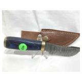 Hand Made Damascus Knife with Custom Fitted