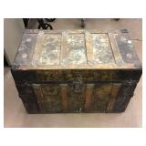 Antique Travel Trunk Chest with Orig. Insert -