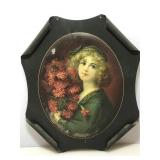 1908 Meek Co. Rolled Corner Metal Portrait of a