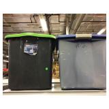 Large storage containers with lids. Large storage containers with lids.