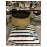 New decorative basket and memory foam bath mats.