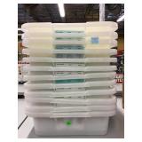 12 plastic storage trays. 12 plastic storage trays.