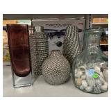 Decorative vases. Art glass vase with contents Decorative vases. Art glass vase with contents