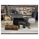 Metal cases, storage boxes, book and bag. Metal cases, storage boxes, book and bag.