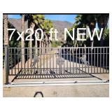 Gate New 7 Ft X 20 Ft Drive Way Gate Solar Lights