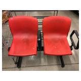Pair Outdoor Plastic Bucket Seats - Freestanding Pair Outdoor Plastic Bucket Seats - Freestanding