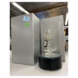 3 New art glass decorative figures on stands. 3 New art glass decorative figures on stands.