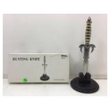 NIB fixed blade knife with vertical display stand NIB fixed blade knife with vertical display stand