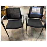 Pair Black Mesh Back Armchairs From High End