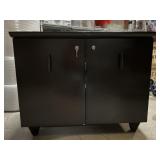 Dark Brown Locking Cabinet with Keys from High