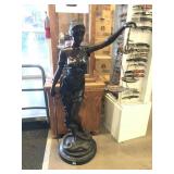 48in Lady Justice Statue. Painted Brass