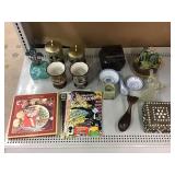 Assorted home decor items and more.