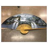 Large HandPainted Wall Fan 35in Long