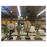 4 large decorative lamps. Tallest is 41x8